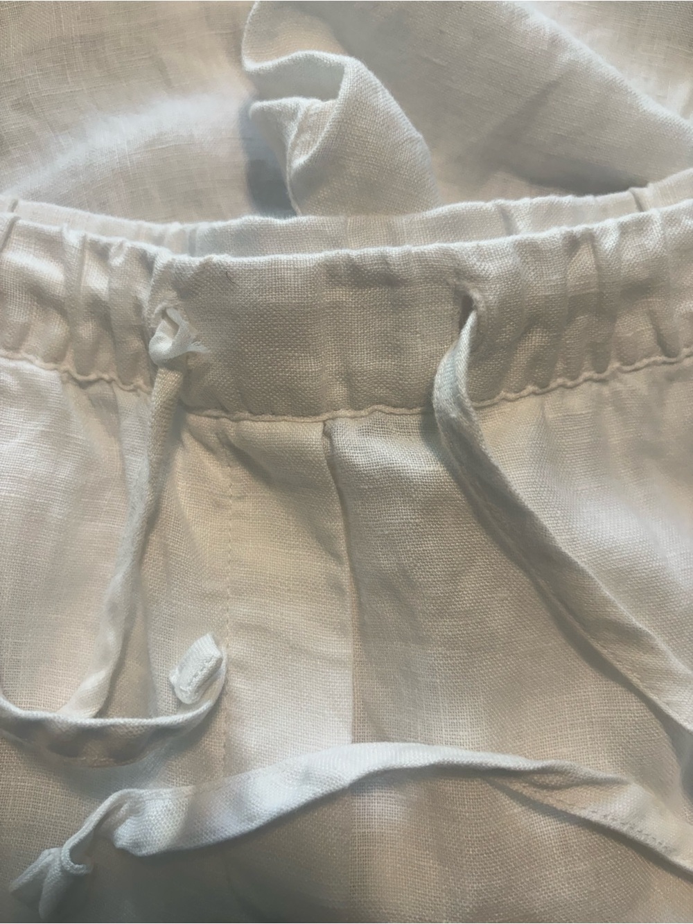 Pure Jill J.Jill 100% Linen White 2 Piece Matching Set Top & Cropped Pants - Picture 4 of 16